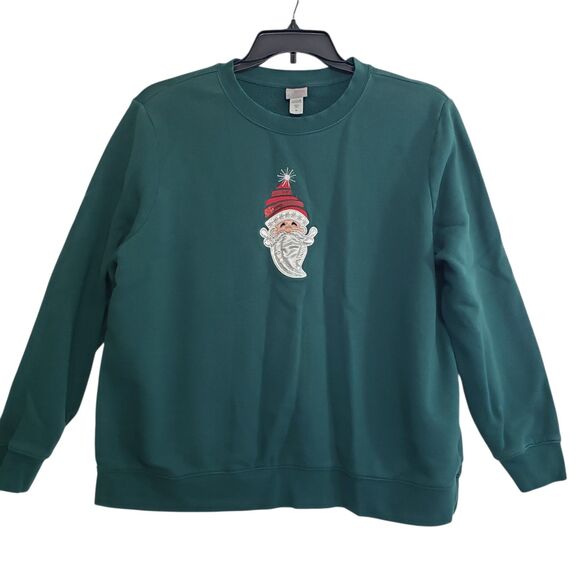 Holiday Editions Tops - Adorable Holiday Editions Santa Sweatshirt, Size XL